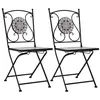 Image de vidaXL Chaises de bistrot mosaïque 2 pcs Gris46716