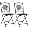 Image de vidaXL Chaises de bistrot mosaÃ¯que 2 pcs Gris