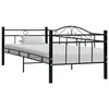 Image de vidaXL Cadre de lit de repos sans matelas Noir MÃ©tal 90x200cm