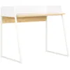 Image de vidaXL Vidaxl Bureau Blanc Et Chêne 90x60x88 Cm