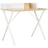 Image de vidaXL Vidaxl Bureau Blanc Et Naturel 80x50x84 Cm