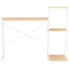 Image de vidaXL Bureau Avec Étagère Blanc Et Chêne 116x50x93 Cm