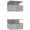 Image de vidaXL Tables de chevet flottantes 2 pcs Gris bÃ©ton 40x31x27 cm AgglomÃ©rÃ©