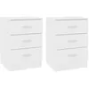 Image de vidaXL Tables de chevet 2 pcs Blanc 38x35x56 cm Bois d'ingénierie800451