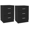 Image de vidaXL Tables de chevet 2 pcs Noir 38 x 35 x 56 cm AgglomÃ©rÃ©