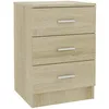 Image de vidaXL Table De Chevet Avec 3 Tiroirs Chêne Sonoma 38 X 35 X 56 Cm Bois