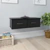Image de vidaXL Étagère murale avec tiroirs noir 60x26x18,5cm Bois d'ingénierie