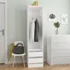 Image de vidaXL Garde-robe avec tiroirs Blanc 50x50x200 cm Bois d'ingénierie800612