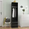 Image de vidaXL Garde-robe avec tiroirs Noir 50x50x200 cm Bois d'ingénierie800613