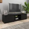 Image de vidaXL Meuble TV Noir 140x40x35,5 cm Bois d'ingénierie800649