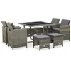 Image de vidaXL Ensemble à manger d'extérieur 9pcs et coussins Résine tressée46536