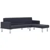 Image de vidaXL CanapÃ©-lit en forme de L gris foncÃ© polyester