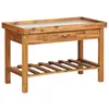 Image de vidaXL Table de jardin avec dessus en zinc Bois solide d'acacia46561