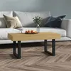 Image de vidaXL Table basse Marron clair et noir 90x45x40 cm MDF et fer