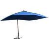 Image de Vidaxl Parasol Suspendu Avec MÃ¢t En Bois 400x300 Cm Bleu