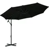 Image de vidaXL Vidaxl Parasol Déporté À Led Et Mât En Acier 300 Cm Noir