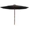 Image de vidaXL Vidaxl Parasol D'extérieur Avec Mât En Bois 350 Cm Noir