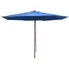 Image de vidaXL Parasol d'extérieur avec mât en bois 350 cm Bleu