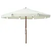 Image de vidaXL Parasol d'extérieur avec mât en bois 330 cm blanc sable47212