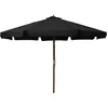 Image de vidaXL Vidaxl Parasol D'extérieur Avec Mât En Bois 330 Cm Noir
