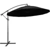 Image de vidaXL vidaXL Parasol suspendu Noir 3 m Mât en aluminium