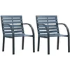 Image de vidaXL Chaises De Jardin 2 Pcs Gris Bois