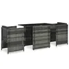 Image de vidaXL Ensemble de bistro 3 pcs avec coussins Résine tressée Gris47745