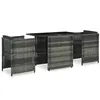 Image de vidaXL Mobilier De Bistro 3 Pcs Avec Coussins Résine Tressée Gris