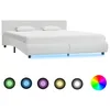 Image de Cadre De Lit Avec Led Blanc Similicuir 160 X 200 Cm