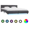Image de vidaXL Cadre de lit avec LED sans matelas Gris Similicuir 180x200 cm285497