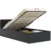 Image de vidaXL Cadre de lit à rangement hydraulique Noir Similicuir 100x200 cm285511