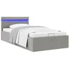 Image de vidaXL Cadre de lit à stockage hydraulique et LED gris clair 90x200 cm
