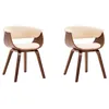 Image de Chaises de salle Ã  manger 2 pcs CrÃ¨me Bois courbÃ© et similicuir - VidaXL