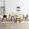 Image de vidaXL Chaises de salle à manger 4 pcs Crème Bois courbé et similicuir