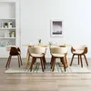 Image de vidaXL Chaises à manger lot de 6 crème bois courbé et similicuir278726