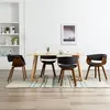 Image de vidaXL Chaises à manger lot de 4 gris bois courbé et tissu
