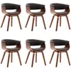 Image de vidaXL Chaises De Salle À Manger 6 Pcs Gris Bois Courbé Et Tissu
