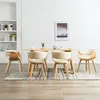 Image de vidaXL Chaises à manger lot de 6 crème bois courbé et similicuir278732