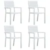Image de vidaXL Chaises de jardin lot de 4 Blanc PEHD Aspect de bois