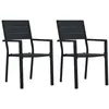 Image de vidaXL Chaises de jardin lot de 2 Noir PEHD Aspect de bois