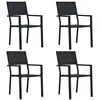 Image de vidaXL Chaises de jardin lot de 4 Noir PEHD Aspect de bois47886