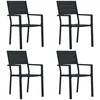 Image de Vidaxl Chaises De Jardin Lot De 4 Noir Pehd Aspect De Bois
