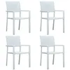 Image de vidaXL Chaises de jardin lot de 4 Blanc Plastique Aspect de rotin47888