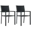 Image de vidaXL Chaises de jardin lot de 2 Noir Plastique Aspect de rotin47889