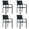 Image de vidaXL Chaises de jardin lot de 4 Noir Plastique Aspect de rotin