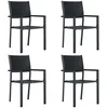 Image de Vidaxl Chaises De Jardin 4 Pcs Noir Plastique Aspect De Rotin
