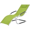 Image de vidaXL Vidaxl Chaise Longue Avec Oreiller Aluminium Et Textilène Vert
