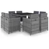 Image de vidaXL Ensemble à manger d'extérieur avec coussins 9pcs résine tressée46375