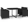 Image de Vidaxl Salon De Jardin 5 Pcs Avec Coussins RÃ©sine TressÃ©e Noir