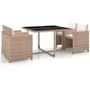 Image de vidaXL Ensemble à manger d'extérieur avec coussins 5 pcs Rotin Beige46385